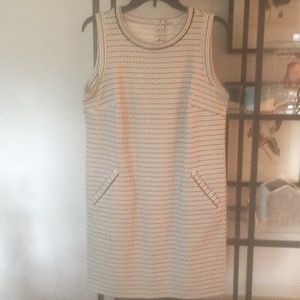 Loft shift dress, black white stripes, Medium